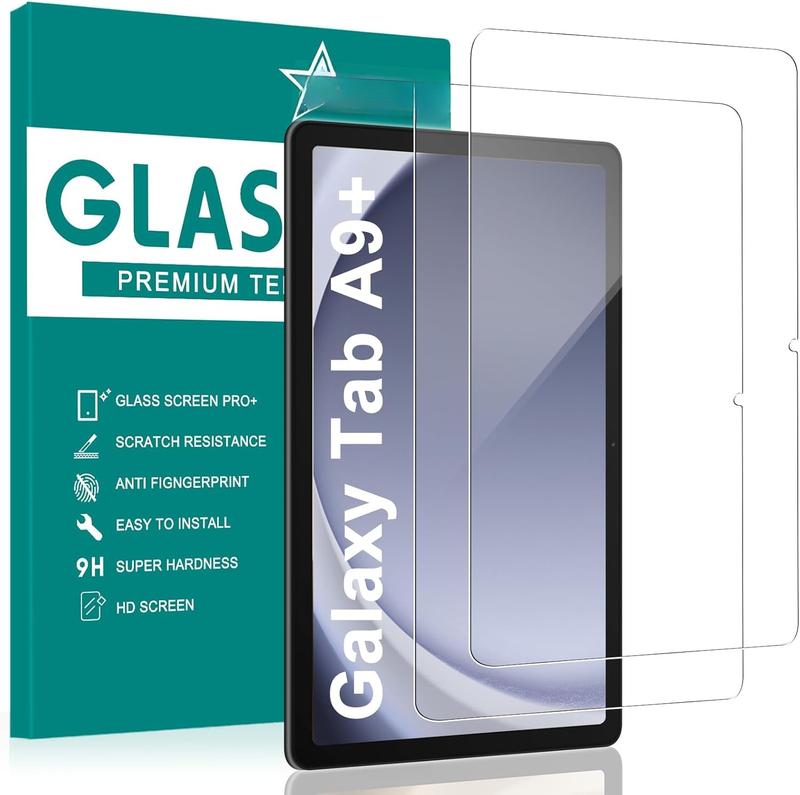 2 Pack Screen Protector for Samsung Galaxy Tab A9 Plus 2023 | Galaxy Tab A9 Plus Tempered Film Ultra Thin Screen Protector | Anti-Fingerprint Touch  Screen Protector for Tab A9 Plus