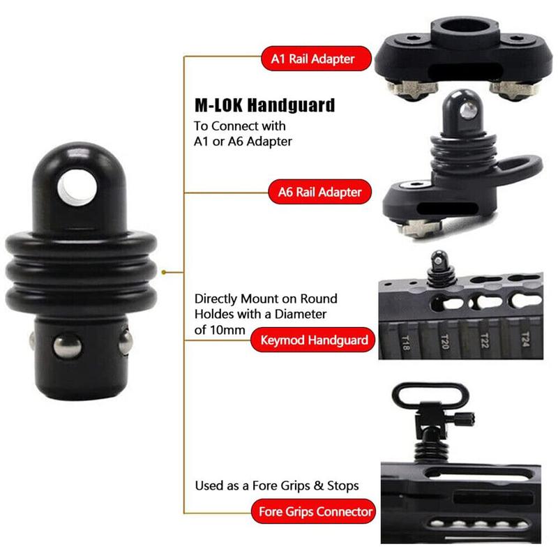 QD Swivels,Quick Detachable Sling Swivels, Sling Mount Swivel Rail Mount with Quick Detach Stud Attachment Adapter