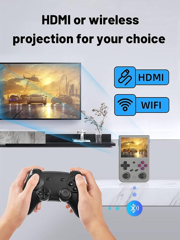 R43Pro M18 Retro Game Console 4.3-inch LCD Screen Built-in 64G Card 30,000 Classic Games Video Game Console 20+Classic Simulator Handheld Retro Game Console-(retro gray)) Arcade Charging Lithium Protection