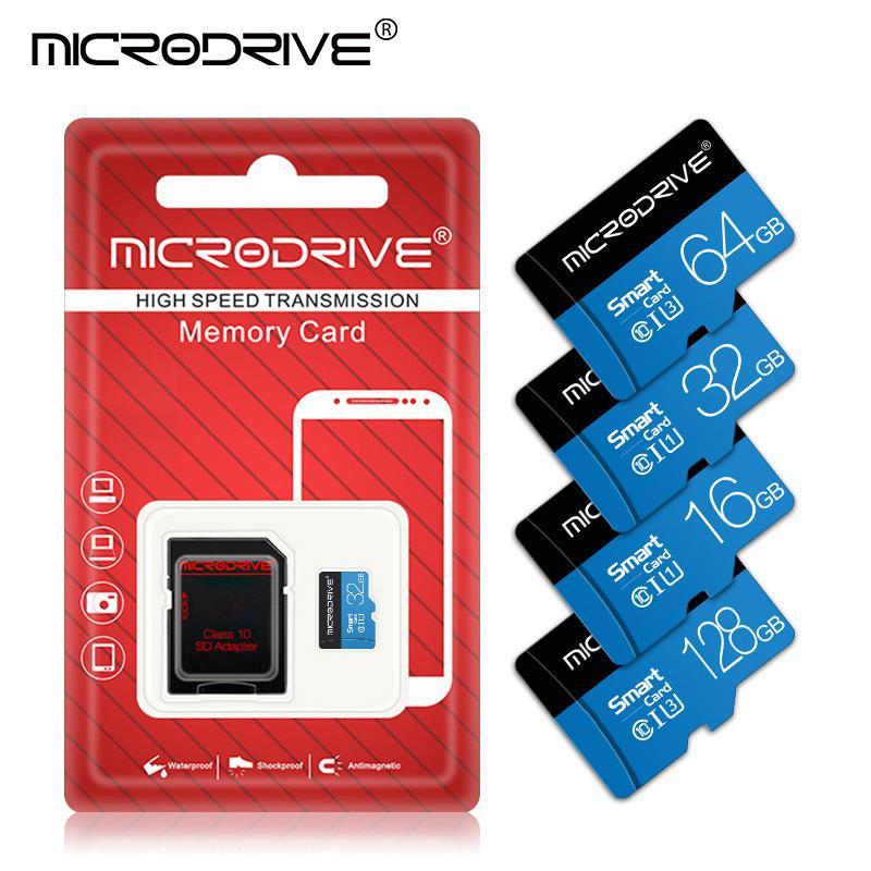 MICRODRIVE Micro TF SD Card, Smart Card, 1 Count 16GB 32GB 64GB 128GB U3 Class 10 Memory Card with SD Adapter, Flash TF Cards for SD Adapter