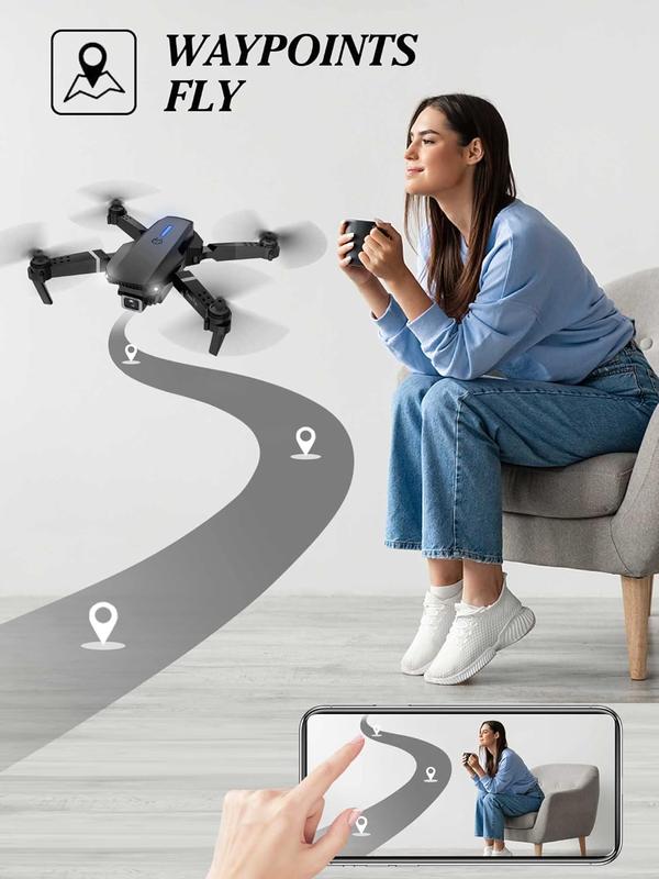 Drone with 1080 Camera Obstacle Avoidance Foldable Mini Drone for Kids Boys Beginners 2 4 Batteries Toys Drone Gestures Selfie One Key Start 360° Flips Toy Gifts for Boys Black