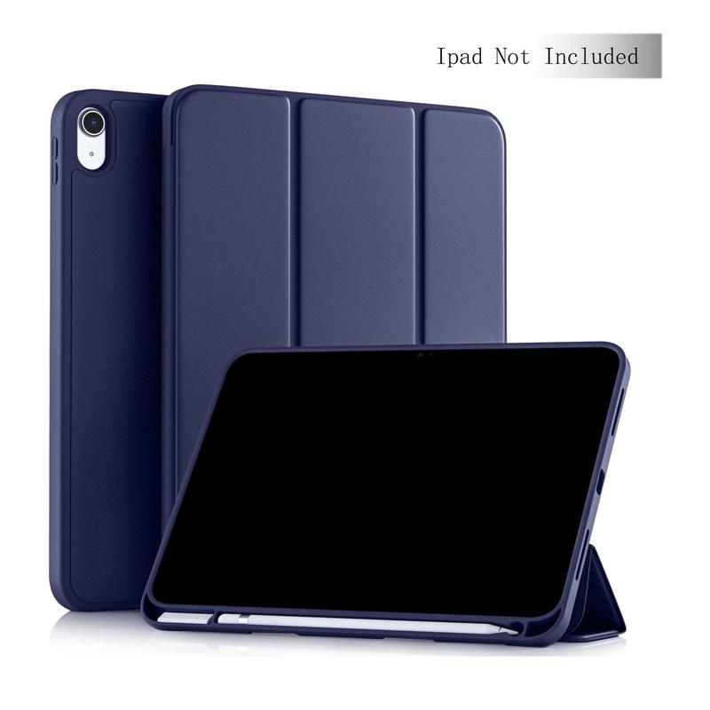 Portable Foldable Pen Slot Design Tablet Case, 1 Count Simple Tablet Protective Cover Compatible With iPad 10th