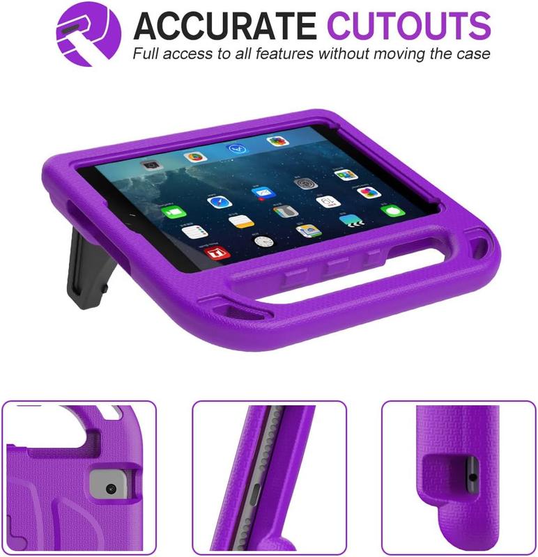 Case for iPad Mini 1 2 3 4 5 7.9-inch, Light Weight Shockproof Handle Kickstand Cover for iPad Mini 5th 4th 3rd 2nd 1st Generation, Purple