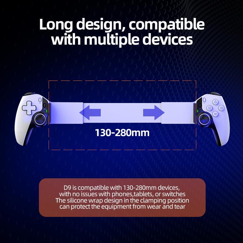 Mobile Game Controller, Portable Gamepad for Cellphone, Long Design Game Controllers for PS3 PS4 PC Switch & Tablet, Console Accessories