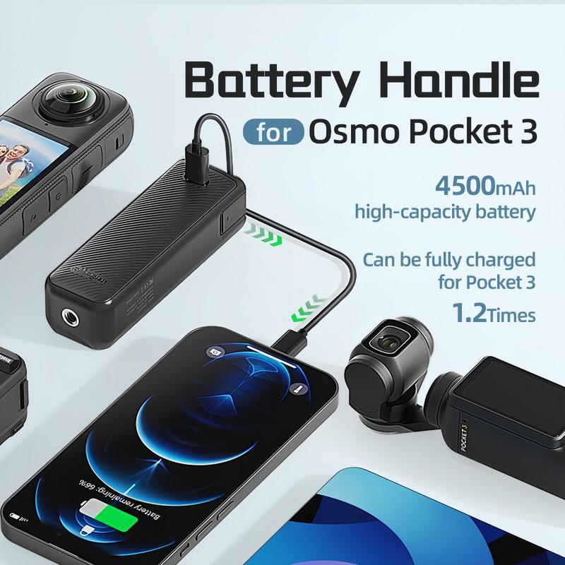 Magnetic Power Bank for DJI Osmo Pocket 3, 1 Count Portable Rechargeable Battery Pack with Data Cable, Camera Accessories for DJI Osmo Pocket 3