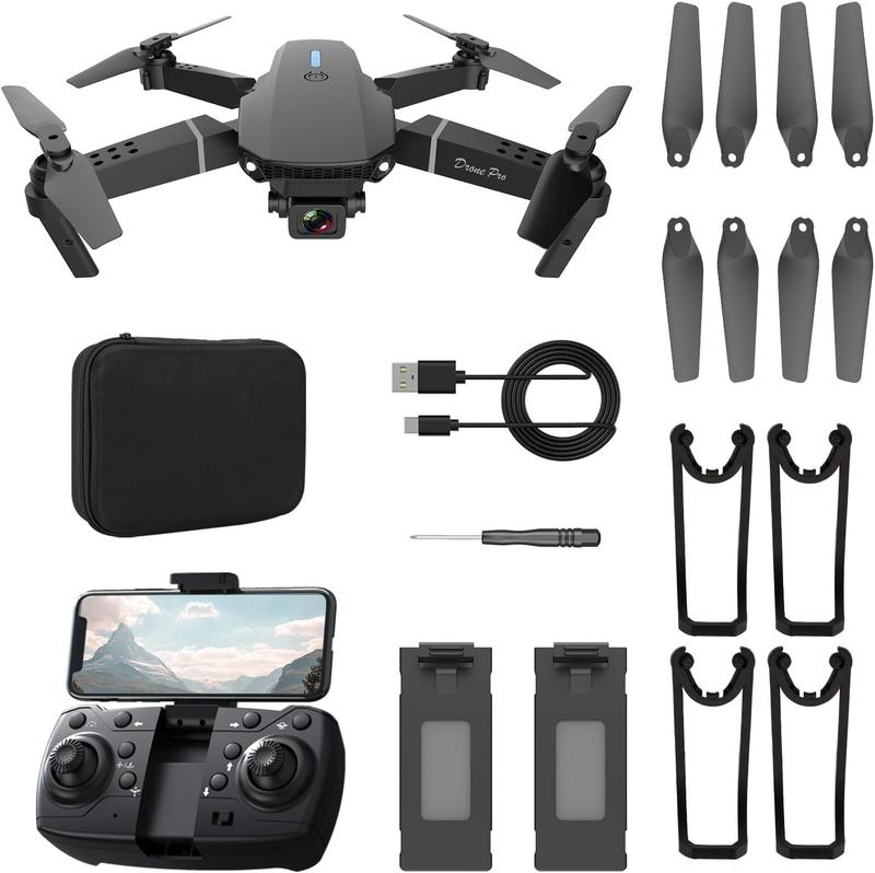 Drone with 1080 Camera Obstacle Avoidance Foldable Mini Drone for Kids Boys Beginners 2 4 Batteries Toys Drone Gestures Selfie One Key Start 360° Flips Toy Gifts for Boys Black