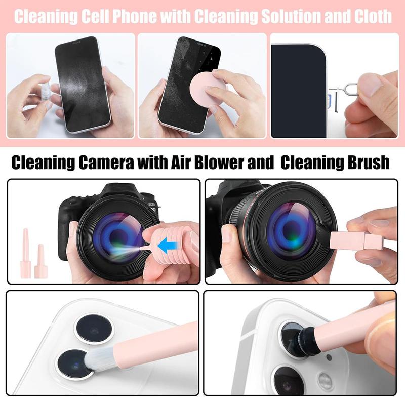 Mobile Phone Cleaning Kit, 20pcs box Summer Portable Electronics Cleaning Kit, Professional Cleaning Maintenance Kit for Headphones, Smartphone, AirPod & Camera, Multi-Tool Phone Cleaning Kit