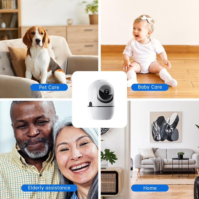 WESECUU Indoor Security Camera 3MP - Pet Monitor with Night Vision, 2-Way Audio, and Motion Detection Alarm