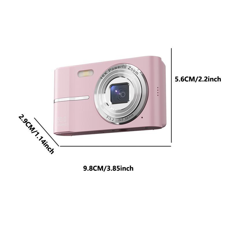 FHD 1080P Digi Camera, 16X Zoom Mini Photo Camera, Compact Camera, Portable Camera for Boys & Girls, Ideal for Back-to-school Gifts