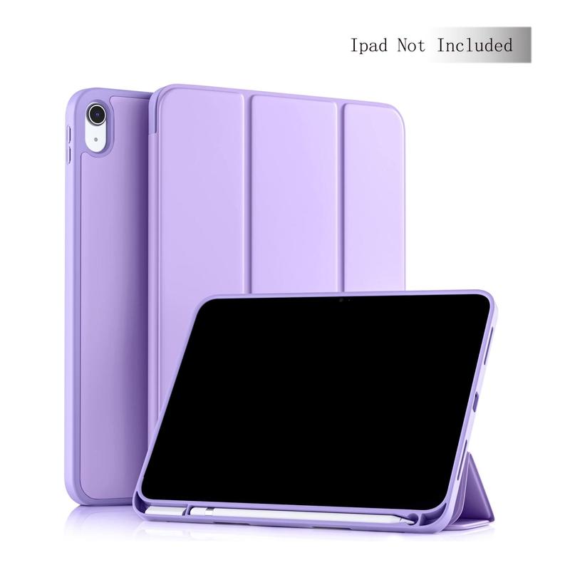 Portable Foldable Pen Slot Design Tablet Case, 1 Count Simple Tablet Protective Cover Compatible With iPad 10th