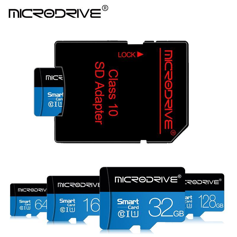 MICRODRIVE Micro TF SD Card, Smart Card, 1 Count 16GB 32GB 64GB 128GB U3 Class 10 Memory Card with SD Adapter, Flash TF Cards for SD Adapter