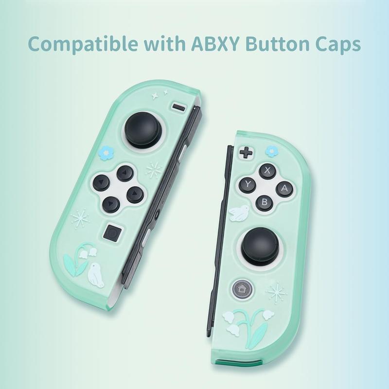 GeekShare Protective Case for NS & Switch OLED, Hard PC Dockable Protective Shell Slim Cover Case Compatible with Nintendo Switch OLED and Joy Con - Lily of The Valley