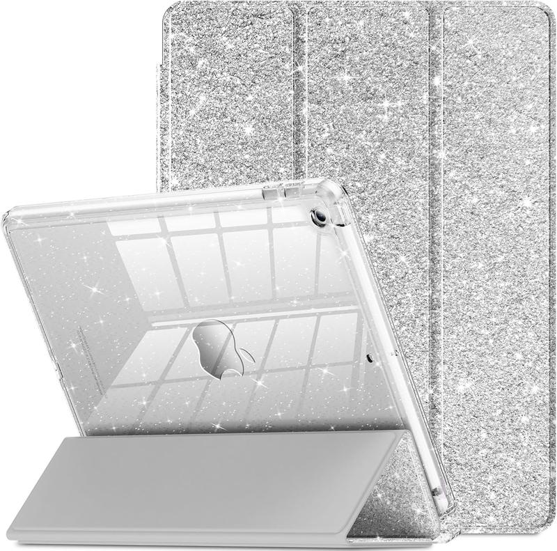 for iPad 9th Generation 2021  iPad 8th Generation 2020  iPad 7th Generation 2019 Case 10.2 inch, Glitter Cover with Clear , Pencil Holder for  Girls,