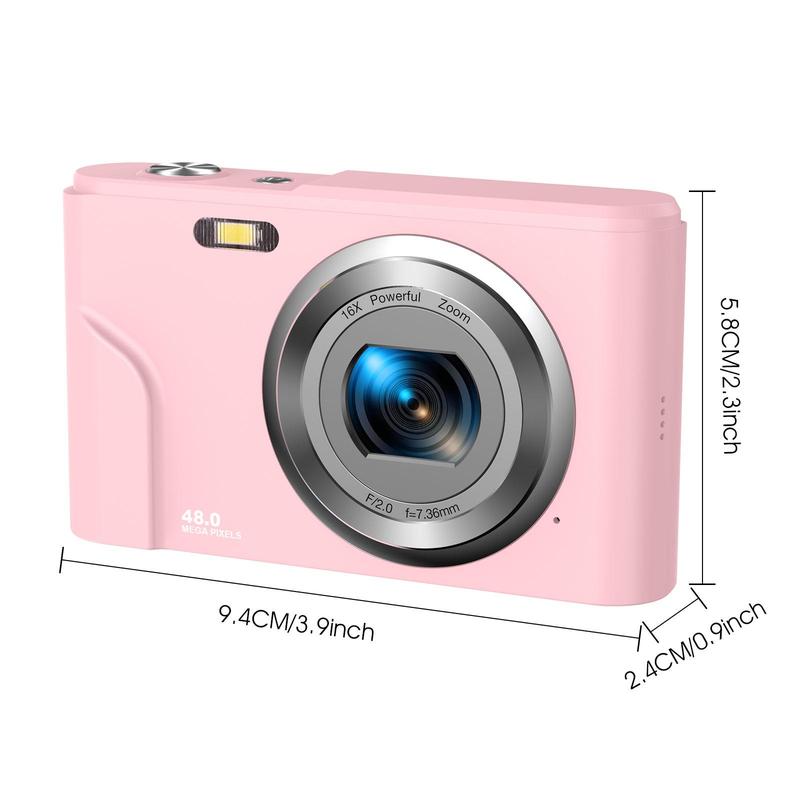 Portable 48MP 1080p Digital Camera, Auto Focus Digital Cameras with 32GB Card, Interface Digital Camera for Photography Beginners, Portable Digital Cameras for Photos, Mini Compact Photo Camera, Stocking Fillers, Digital Cameras