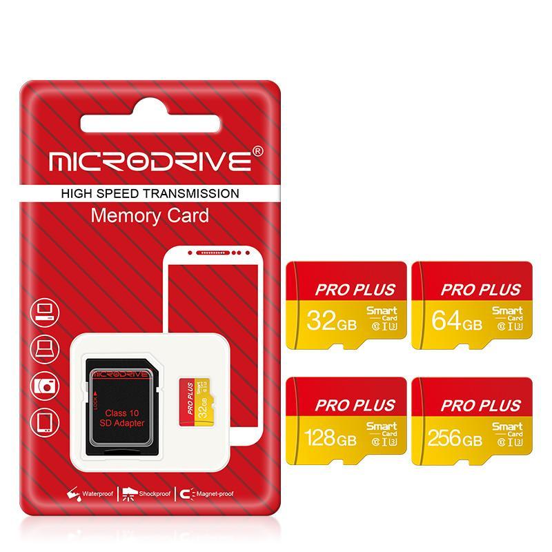 Micro TF SD Card (1 Count), 16GB 32GB 64GB 128GB256GB U3 Class 10 Memory Card, Flash TF Cards for SD Adapter