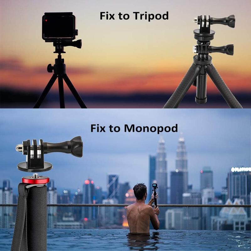 Tripod Adapter Mount with 1 4-20 Screw Adapter, 4 Counts set Camera Tripod Mount, Camera Accessories Compatible with Gopro Hero Action Cameras