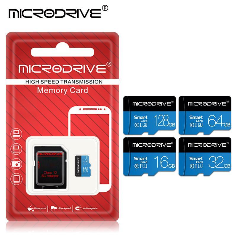 MICRODRIVE Micro TF SD Card, Smart Card, 1 Count 16GB 32GB 64GB 128GB U3 Class 10 Memory Card with SD Adapter, Flash TF Cards for SD Adapter