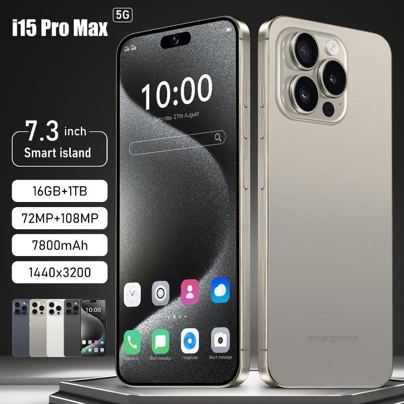 QEK2024 new cross-border high-end smartphone XS15 Pro Max true 4G perforated 7.3 large screen 1+16 true eight core Android 14 high-definition screen, front camera 5 million pixels, rear camera 21 million pixels 4350Ah