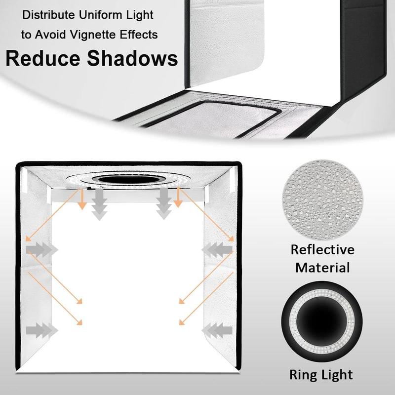 Portable Foldable Mini Photography Light Box, 1 Count USB Powered Adjustable Brightness Photography Light Box With Accessories, Professional Camera Accessories For Photography