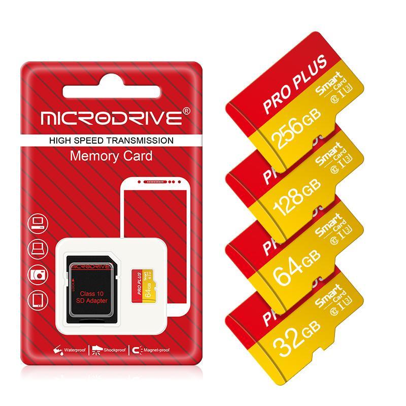 Micro TF SD Card (1 Count), 16GB 32GB 64GB 128GB256GB U3 Class 10 Memory Card, Flash TF Cards for SD Adapter