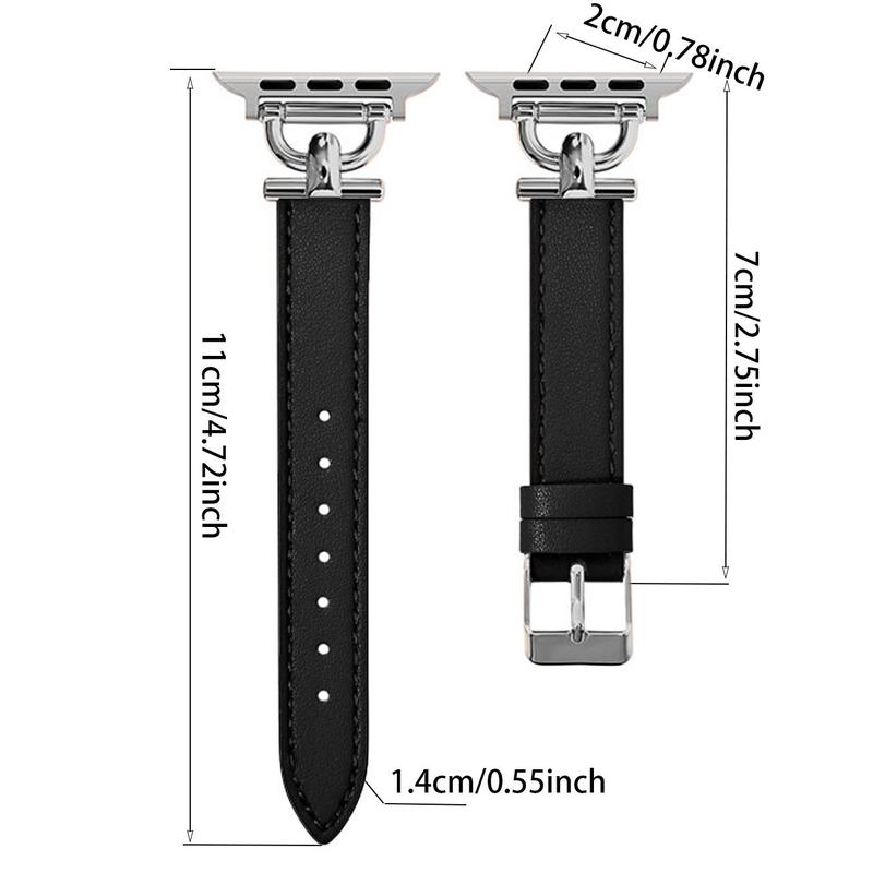 Fashion PU Leather Watch Band, 1 Count Replacement Watch Band for Women, Wearable Accessories Compatible with Apple Watch Series