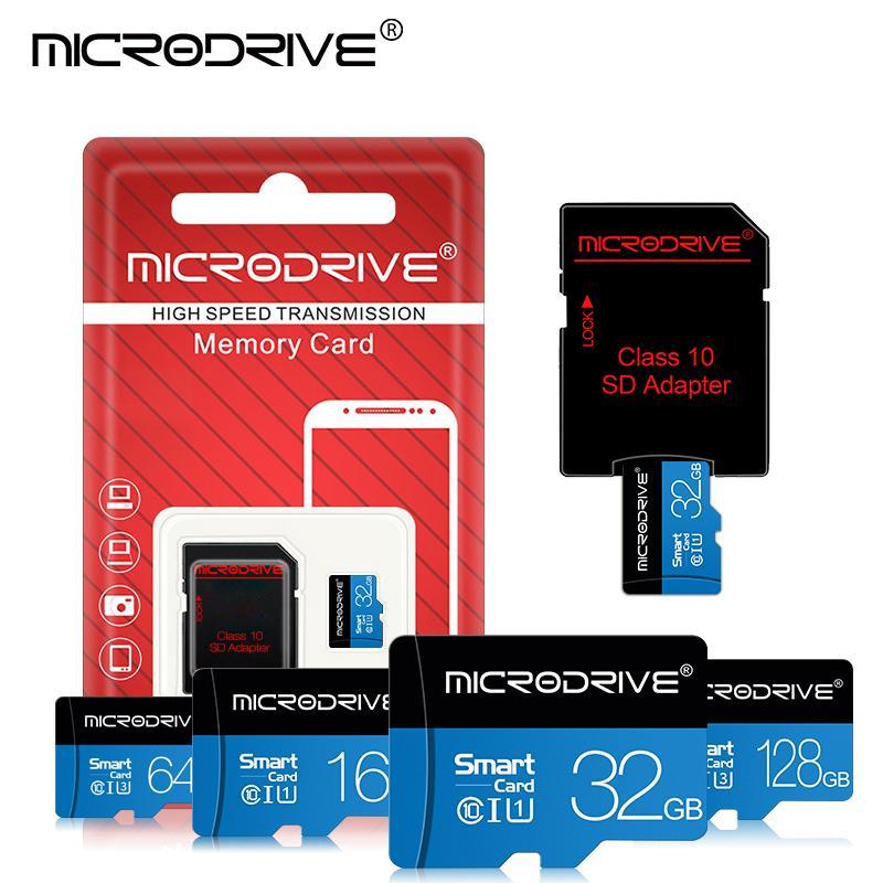 MICRODRIVE Micro TF SD Card, Smart Card, 1 Count 16GB 32GB 64GB 128GB U3 Class 10 Memory Card with SD Adapter, Flash TF Cards for SD Adapter