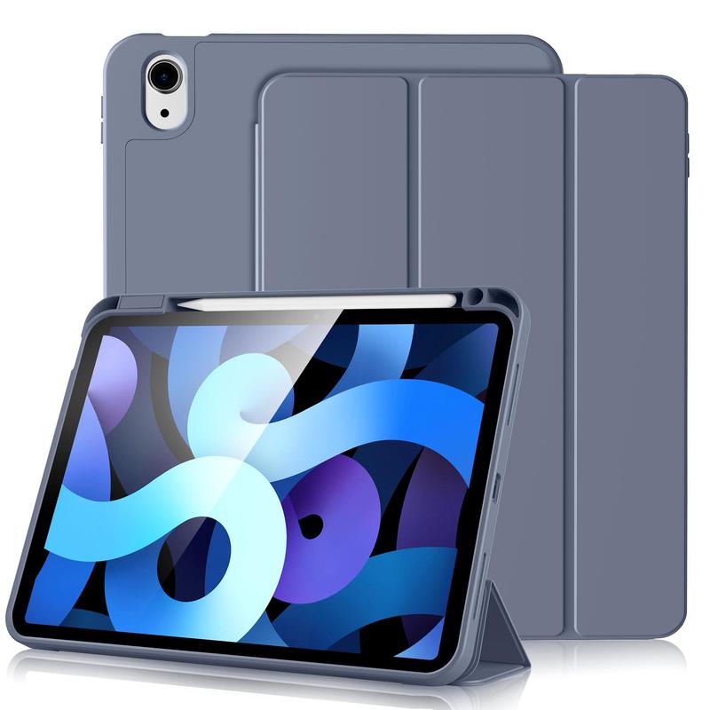 Pencil Slot Design Phone Case, Solid Color All-inclusive Shockproof Tablet Protective Cover Compatible With iPad Air 4 5