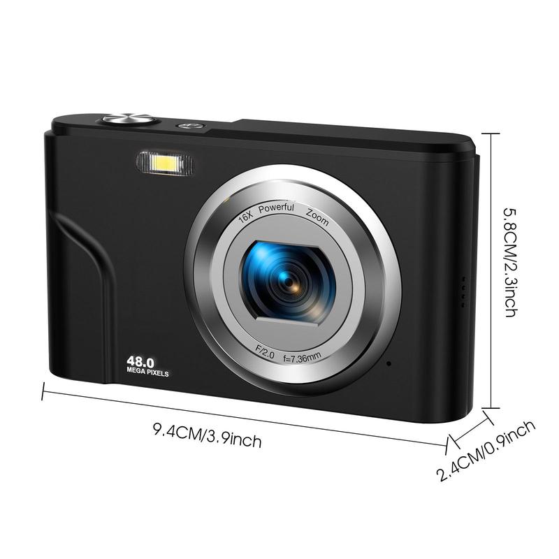 Portable 48MP 1080p Digital Camera, Auto Focus Digital Cameras with 32GB Card, Interface Digital Camera for Photography Beginners, Portable Digital Cameras for Photos, Mini Compact Photo Camera, Stocking Fillers, Digital Cameras