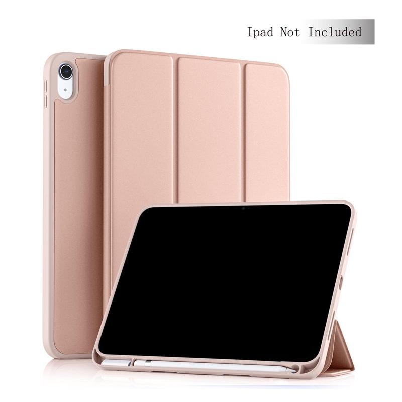 Portable Foldable Pen Slot Design Tablet Case, 1 Count Simple Tablet Protective Cover Compatible With iPad 10th