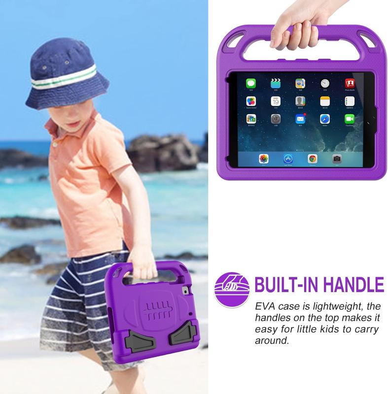 Case for iPad Mini 1 2 3 4 5 7.9-inch, Light Weight Shockproof Handle Kickstand Cover for iPad Mini 5th 4th 3rd 2nd 1st Generation, Purple