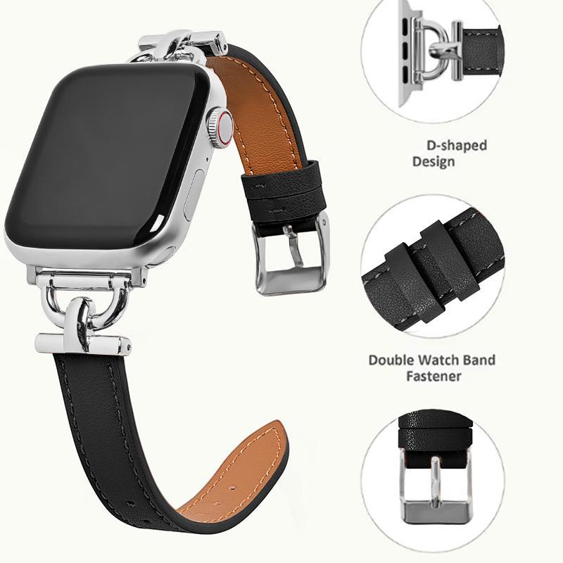 Fashion PU Leather Watch Band, 1 Count Replacement Watch Band for Women, Wearable Accessories Compatible with Apple Watch Series