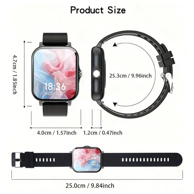 1.83 Inch HD Screen Multifunctional Smartwatch, 1 Count Fashionable Wireless Calling & Message Notification Electronic Watch, Music Player, USB Rechargeable Fitness Tracker for Android & iOS