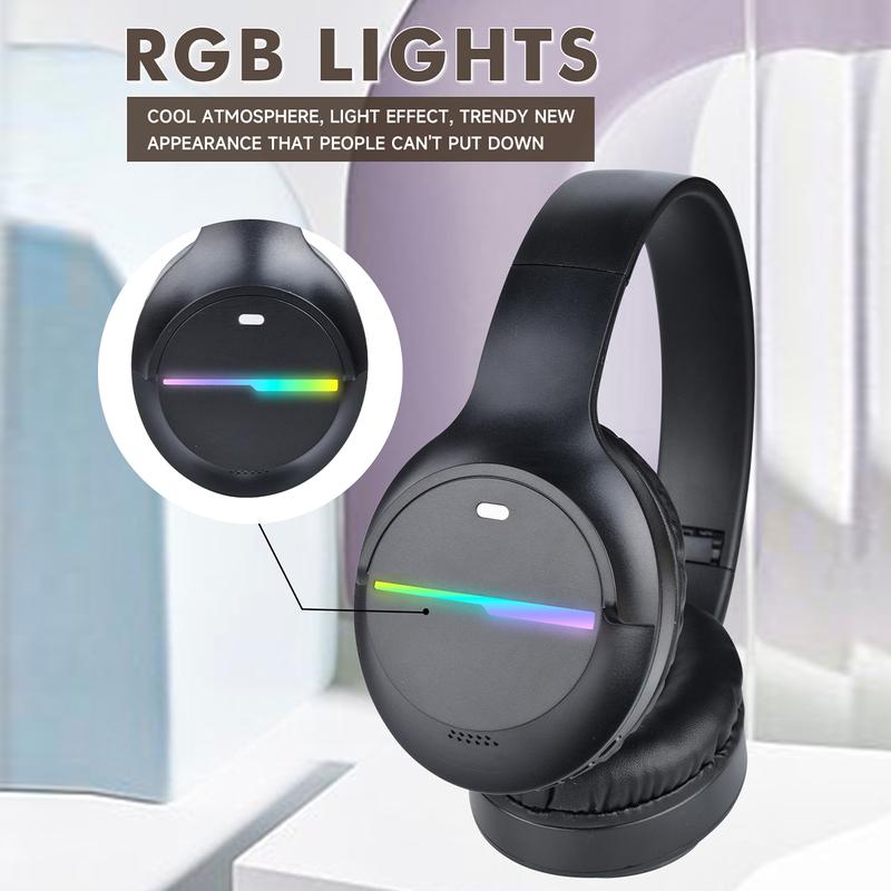 Kids Gift Bluetooth Headphones, Kids Headphones Wireless with LED Light Up, Built-in Mic, Over-Ear Foldable Bluetooth 5.3 Headphones for Christmas Gifts Halloween Gifts