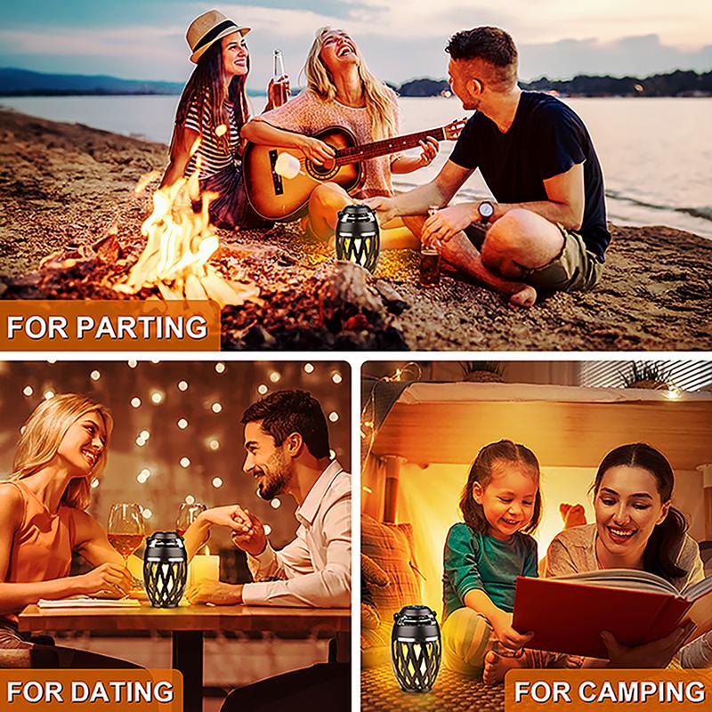 Xpoovv Outdoor Speakers wireless Waterproof, Gifts for Men Women Dad Mom Father, LED Flame Speaker Portable Wireless Speakers with Stakes Poles Hook Loud Sound 24H Playtime for Patio Party Camping,Perfect Gift for Thanksgiving and Christmas!