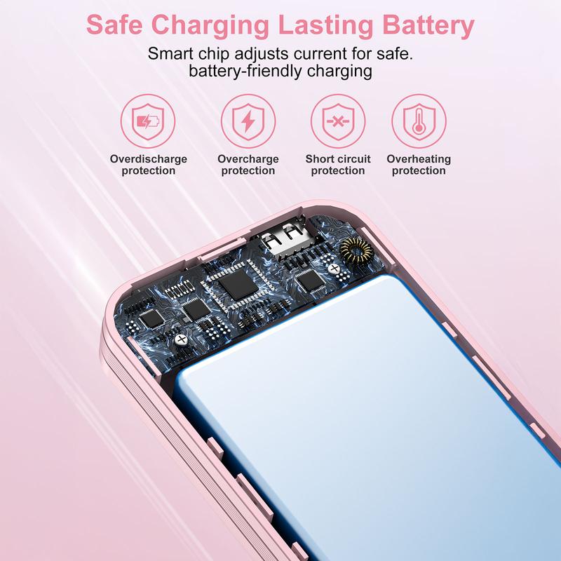 12,000mAh Portable Charger Large Capacity Wall Plug Power Bank with Built-in Cable & Foldable AC Plug, 22.5W Max Fast Charger for iPhone 15 Series, Galaxy, Android Phones ,or all  Smartphones, mobile devices& More Accessories