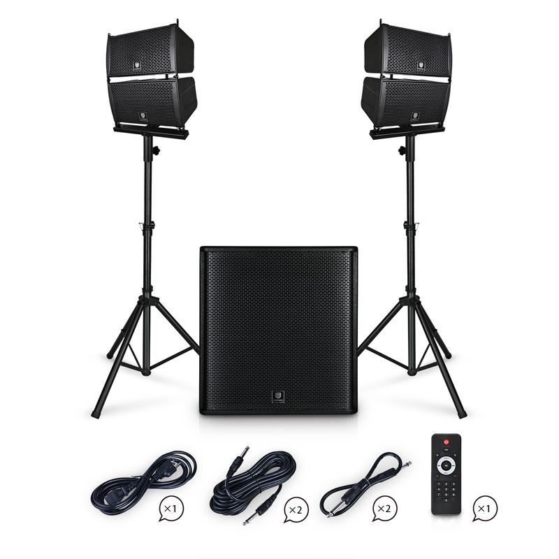 18-inch 5000W PRORECK CLUB 4000 2.1 Channel Stereo PA Speaker with 4x6.5-inch Line Array Audio Speakers, 1x18 Inch Subwoofer, controlled by Smartphone yamaha speakers