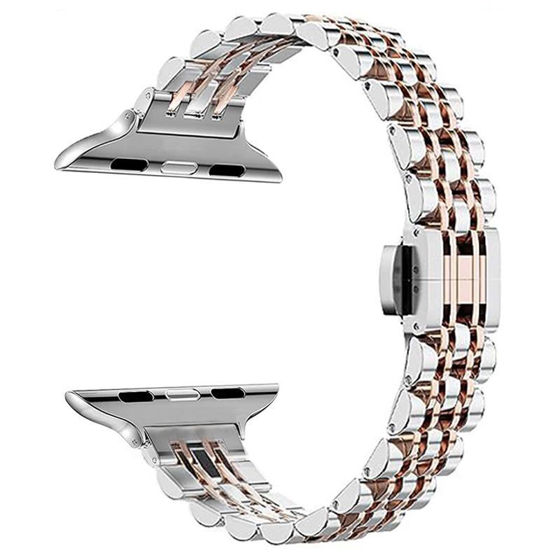 Stainless Steel Watch Band (Band Only), Business Watch Band for Women, Fashion Wearable Accessories Compatible with iWatch Series