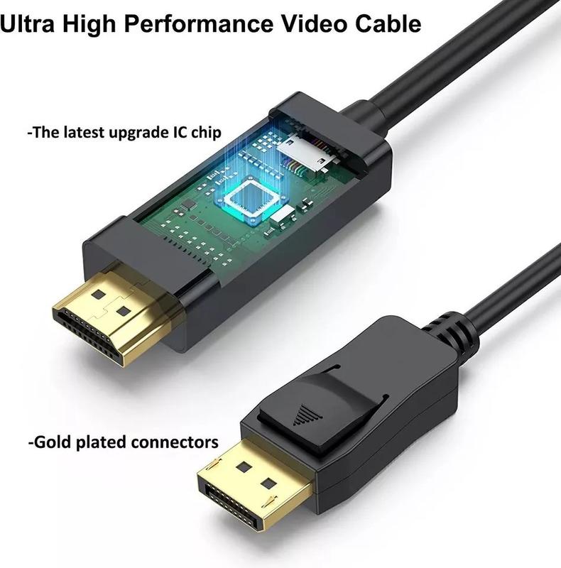 10FT Display Port DP to HDMI Cable 4K HDR Adapter Cord for Lenovo HP ASUS Dell