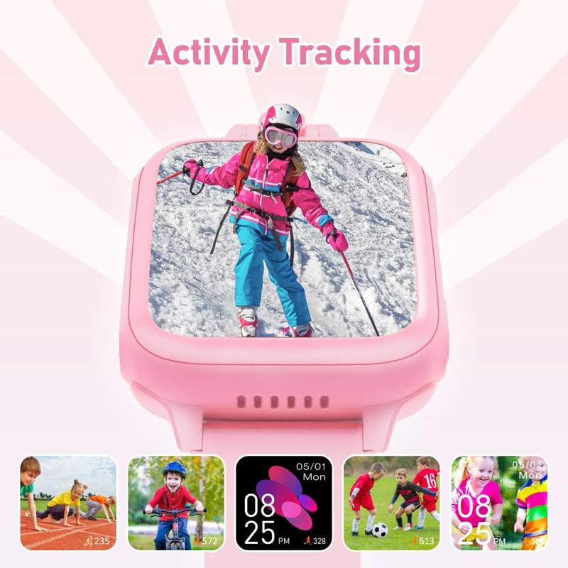 Smart Watch for Kids, Kids Watch with 26 Games Camera Video Recorder Music Alarm Calculator Calendar Flashlight Stopwatch Pedometer, Fun Birthday Gifts Girls Watch Toys for 4-16 Year Olds Pink