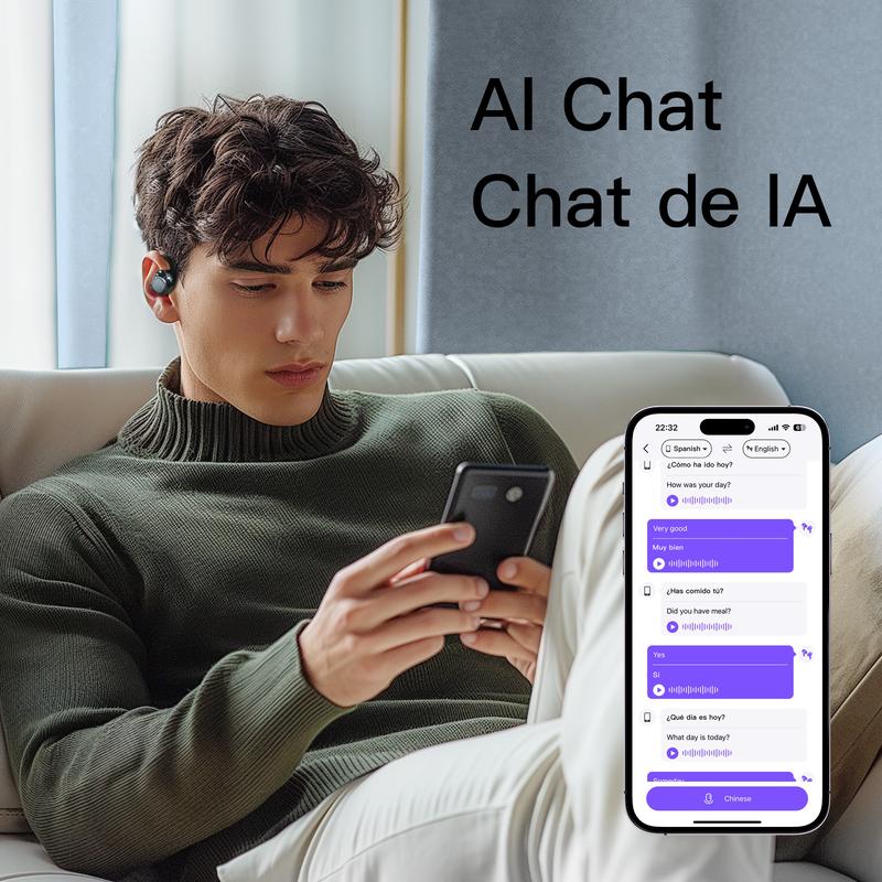 ZIHNIC AI Translation Earbuds Language Translation Device 135 Languages & Accents Translation in Real Time for Travel Business Learning