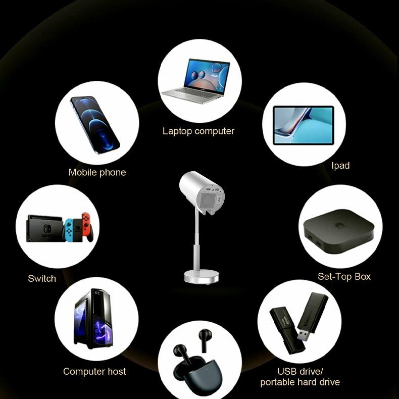 TS-3 Hidden Lift Gimbal Projector Mini Portable Android 11 4k decoding Projector LCD LED WIFI6 smart Projector Audio