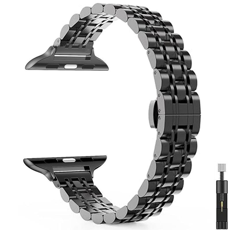 Stainless Steel Watch Band (Band Only), Business Watch Band for Women, Fashion Wearable Accessories Compatible with iWatch Series