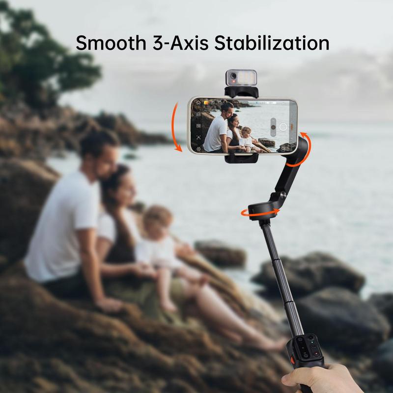 Hohem iSteady V3 Gimbal Stabilizer for SmartiPhone, 3-Axis Phone Gimbal, Magnetic AI Tracker, Built-in Extendable Rod & Tripod, Detachable Remote Control, Foldable & Portable, AI tracking Phone Accessories Cellphone Smartphone for Travel, Vlog, TikTok