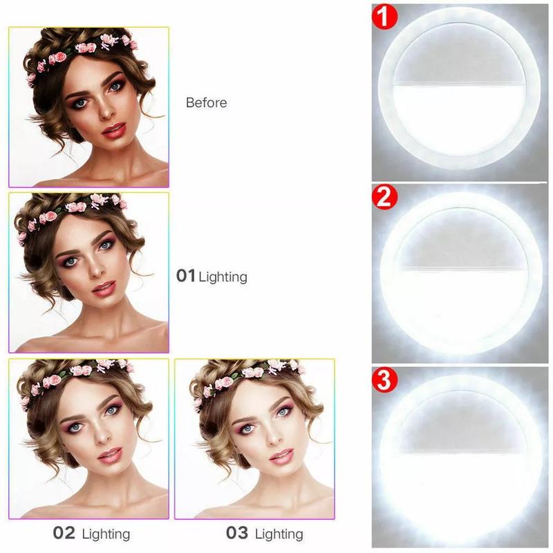 Portable Selfie LED Light Ring Fill Camera Flash For Mobile Phone Universal