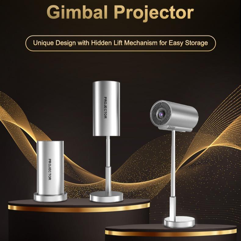 TS-3 Hidden Lift Gimbal Projector Mini Portable Android 11 4k decoding Projector LCD LED WIFI6 smart Projector Audio