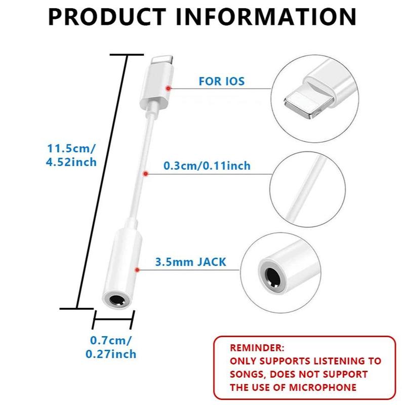 3.5mm Headphone Adapter, Audio Auxiliary Adapter Dongle Compatible with iPhone 14 13 12 11 Pro XR XS Max