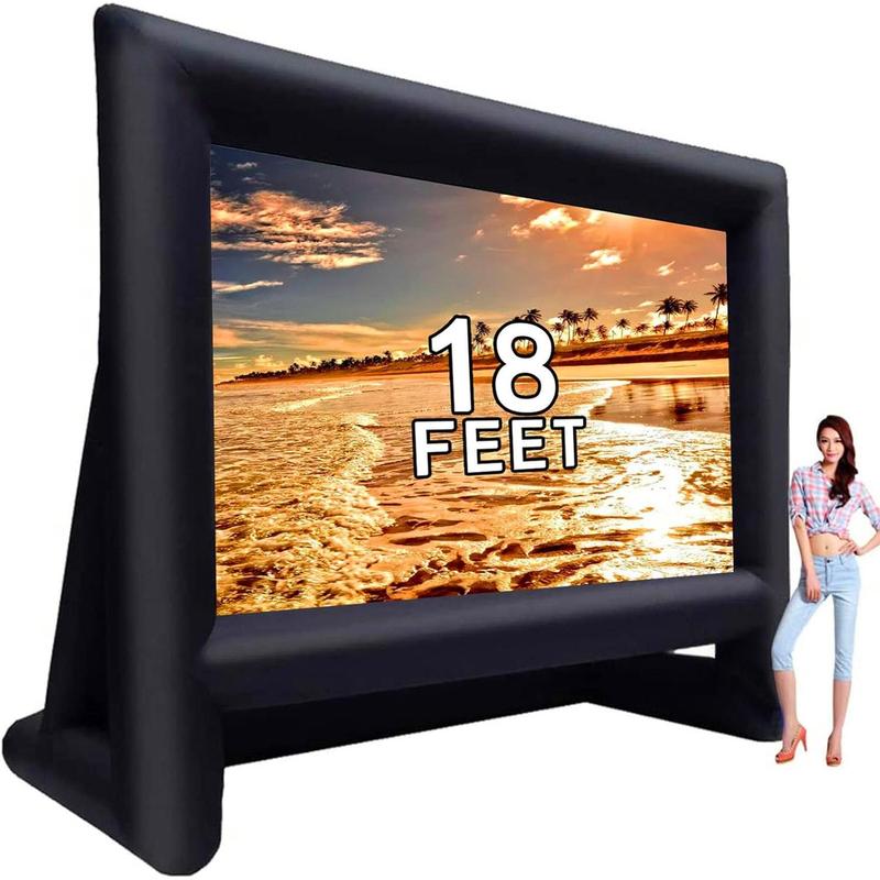 18 feet Inflatable Outdoor Projector Movie Screen - Package with Rope, Blower, Tent Stakes - Portable,Great for Outdoor and Indoor Party Backyard Pool Watch Movies Audio christmas 2024 ornament