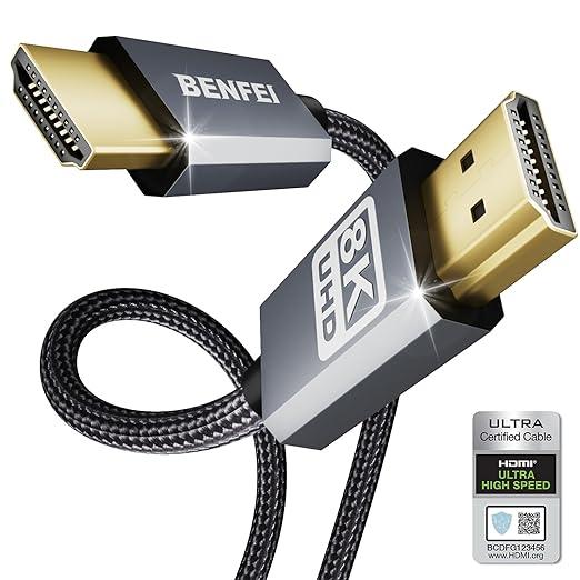 BENFEI 8K HDMI to HDMI Cable, Certified Ultra High Speed HDMI Cable 4K@240Hz, 8K@60Hz, HDMI 2.1, 6 Feet, 48Gbps, Aluminum Shell, Nylon Braided