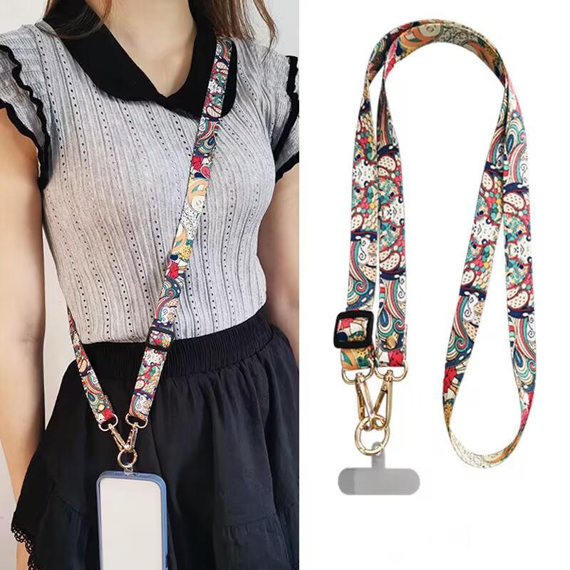 Classic-Plaid Pattern Phone Lanyard, 1 Count Adjustable Length Crossbody Phone Strap, Durable Phone Accessories for Women & Men