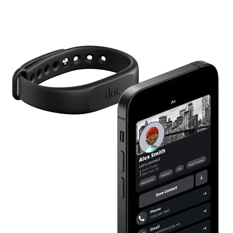 dot. Band - Digital Business Card - Tap to Share NFC - iPhone & Android Wearable